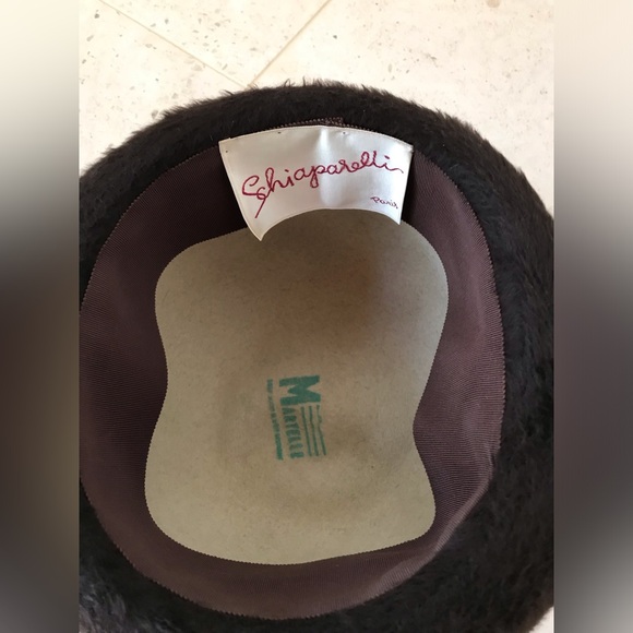 Incredible Vintage 1950s 1960s Schiaparelli Paris Rare Felt Hat - Picture 8 of 16